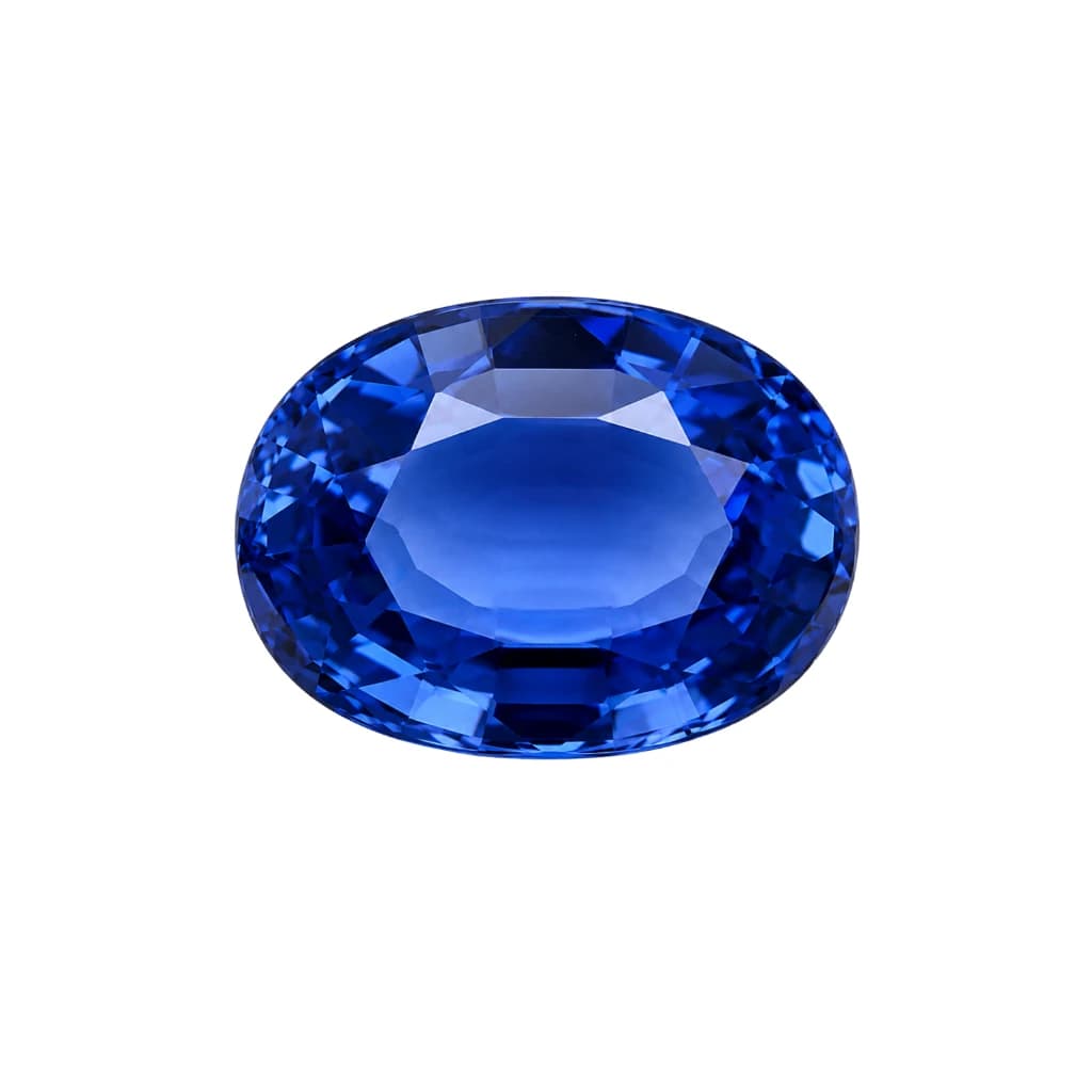 An oval cut royal blue Ceylon sapphire