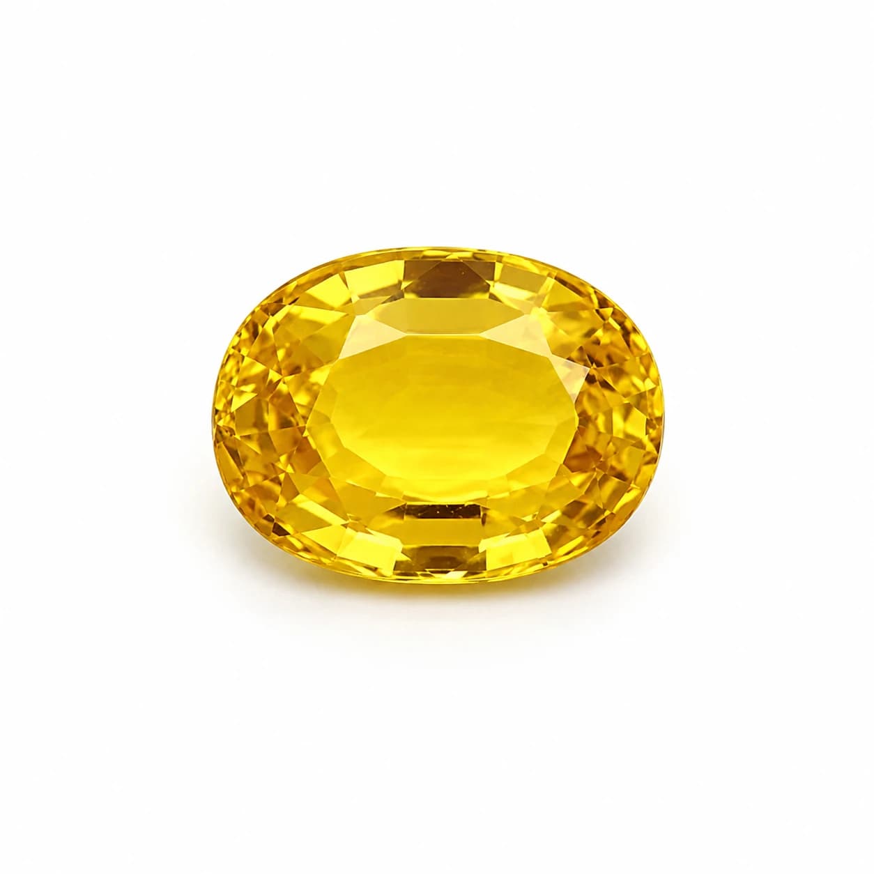 An oval cut yellow Ceylon sapphire